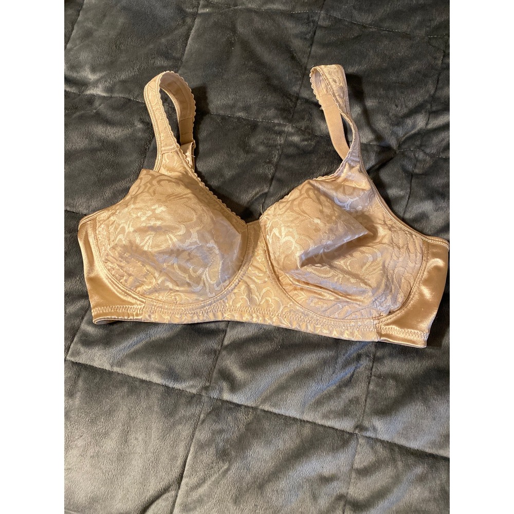 Playtex 18 Hour Ultimate Shoulder Comfort Wirefree Bra Beige 38D Floral
0324